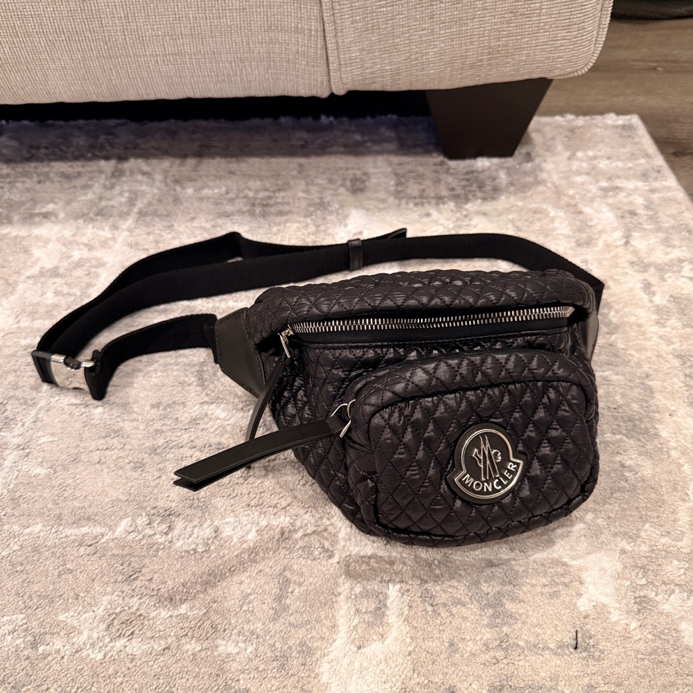 Moncler Black Quilted Belt Bag